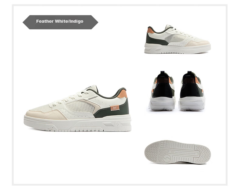 361° Men's Sports Shoes, Soda Autumn Mesh Breathable Lightweight White Sneakers, Men's Shoes 672516626-4 37