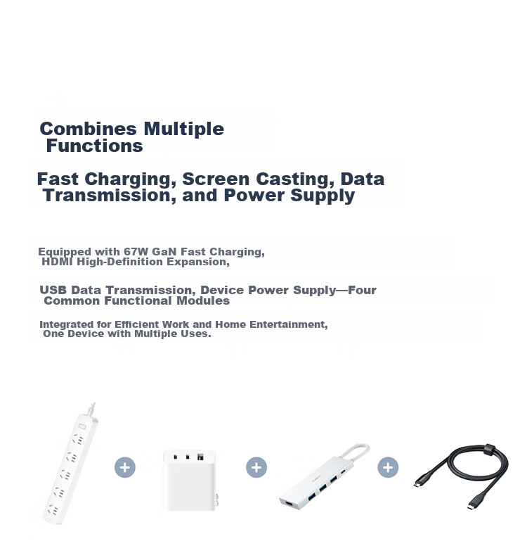 MI 140W GaN Desktop Charging Station Power Strip Type-C Multi-Port Fast Charger PD3.1 140W Max Fast Charge for Apple Xiaomi Surge Quick Charge Laptop 2