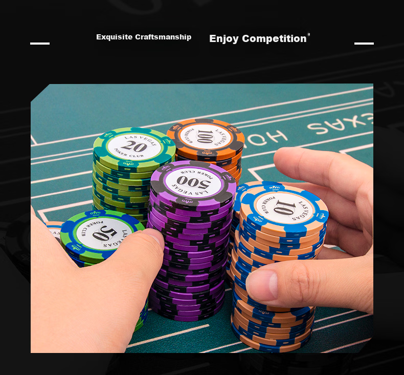 Huasheng 100 Face Value Clay Poker Chips, Texas Hold'em Mahjong Card Game Specialized Chips, Premium Chips, Points Coins H-029 11