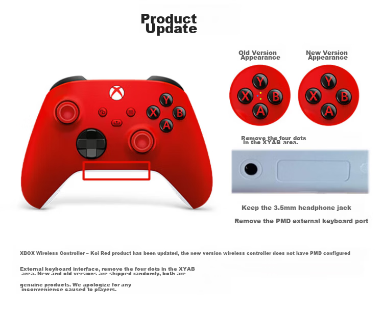XBOX Microsoft Xbox Wireless Controller Set [Koi Red + Joystick Caps] Compatible with Xbox/PC/Steam Mobile Tablet New Year Valentine's Day Goddess Festival Gift 9