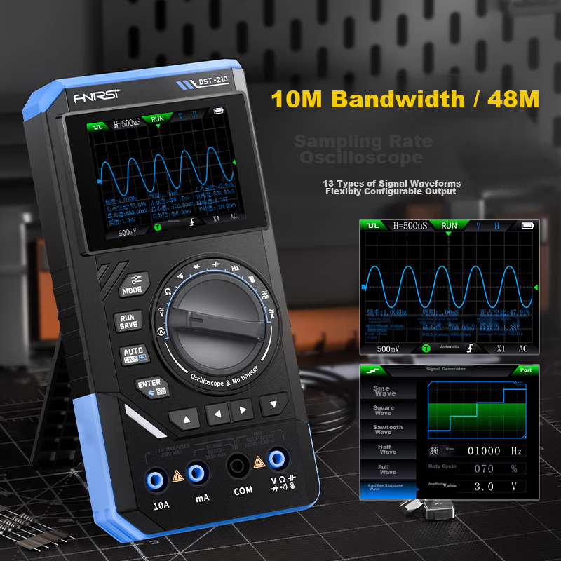 FNIRSI High-Precision Multifunction 3-in-1 4.5-Digit 10M Oscilloscope Signal Generator Multimeter 3