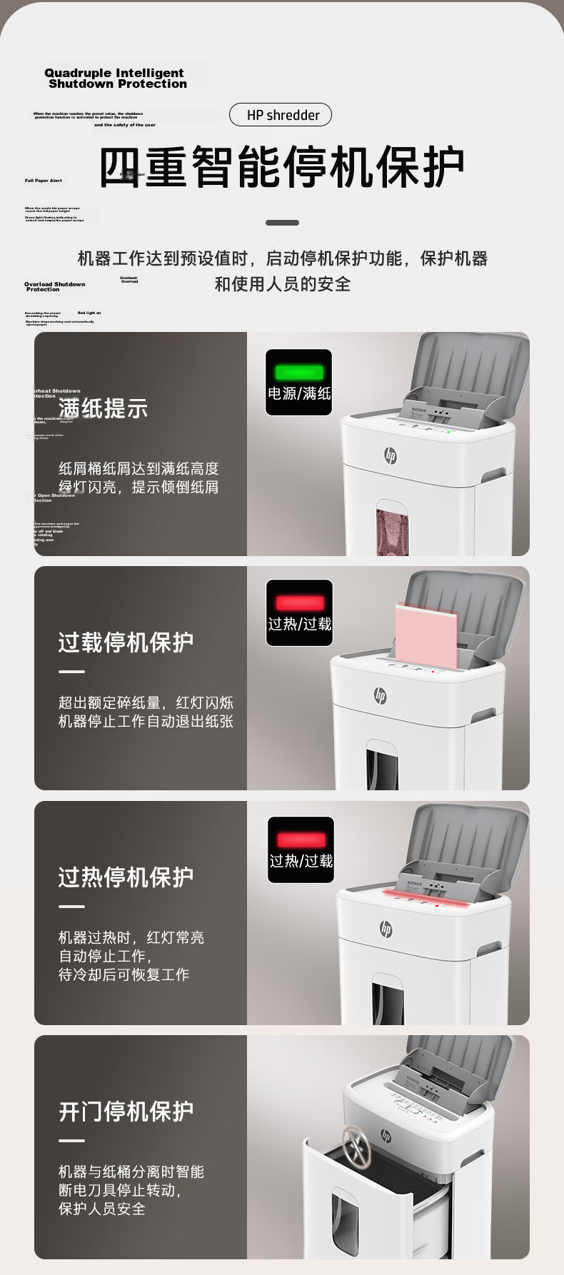 HP Fully Automatic 100-Sheet Office Paper Shredder, Commercial Document Shredder, Can Shred Cards/staples, Automatic Shredding for 30 Minutes, 16L Large Viewing Window, W16080CC 11