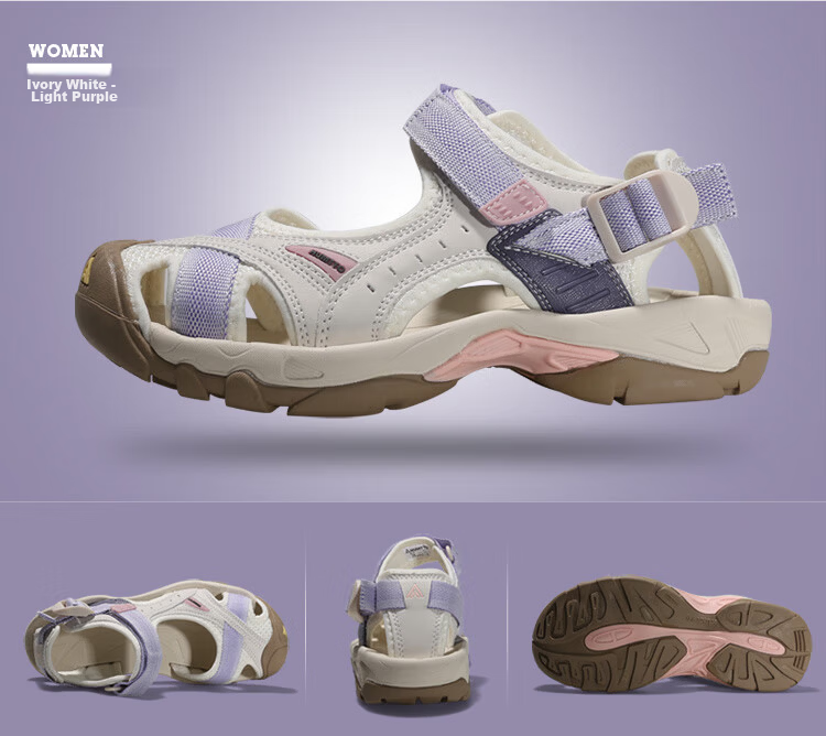 HUMTTO Summer Beach Sandals, Hole Shoes, Outdoor Hiking, Stream Tracing, Closed-Toe Sports Sandals for Women, Beige/dark Green, Size 35 11