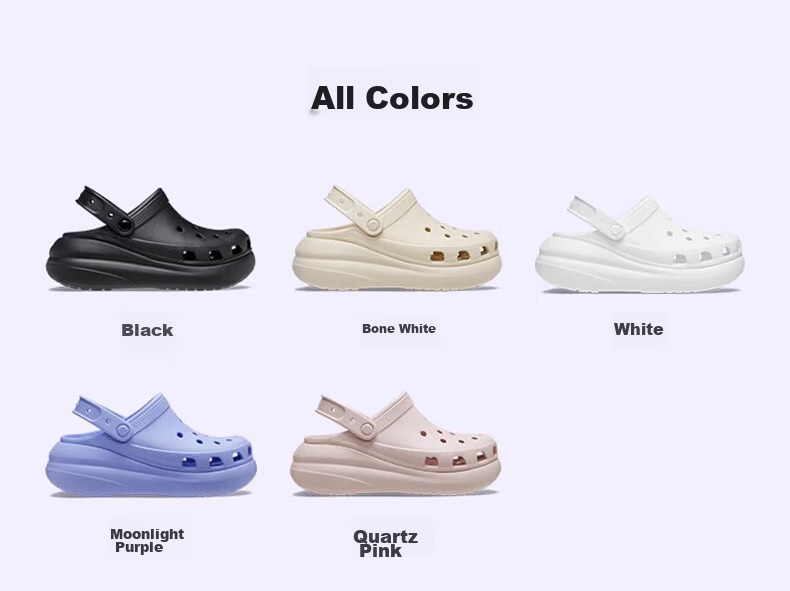 CROCS Men's And Women's Clog Sandals, Outdoor Casual Fashion Platform Slip-On Beach Shoes, 207521-001, Size 37-38 9