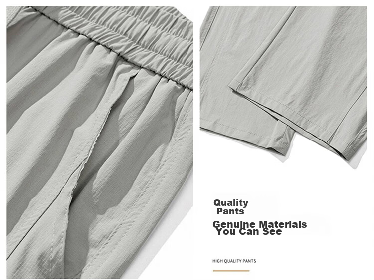 MARK FAIRWHALE Men's Ice Silk Thin Summer American Style Wide-Leg Casual Straight-Leg Sports Pants Youth Long Pants 9
