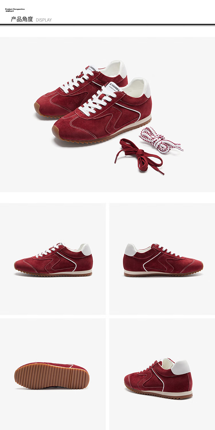 Lyle & Scott Casual Training Agan Shoes Mall Same Style Commuter Height Increasing Women's Shoes 19102 Rust Red BOS 38 7