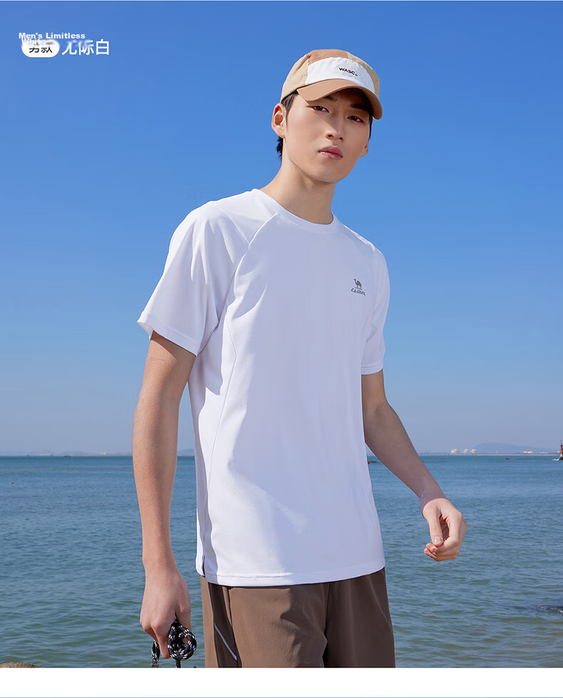CAMEL Men's Summer New Loose Fit Short Sleeve T-Shirt Breathable Running Training Ultra-Thin Quick-Dry Sportswear Top 25