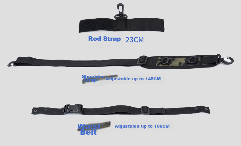 Grsaed Multifunctional Lure Waist Bag Crossbody Fishing Rod Bag Fishing Gear Rod Accessories Storage Bag Military Green 9