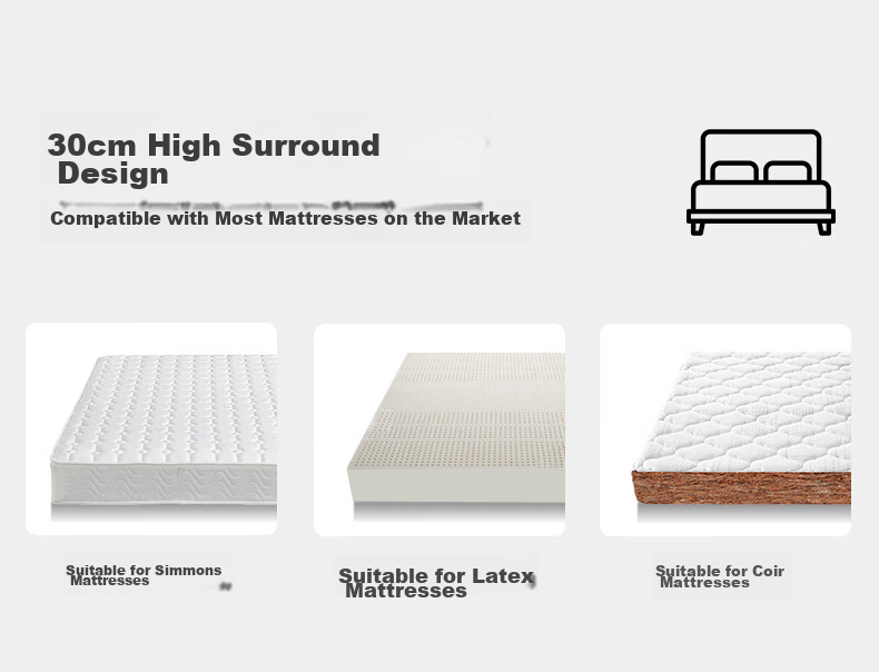 CROWN Fitted Sheet 1.8m x 2m Brushed Cotton Dormitory Mattress Protector Full Coverage Bed Cover 6