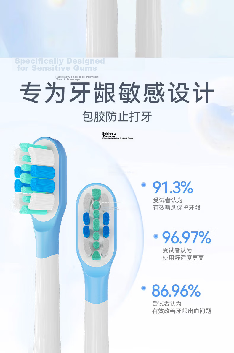 Dongnailun Compatible with Xiaomi Electric Toothbrush Heads T200/T200C Sonic Electric Toothbrush Heads, Pack of 6, Standard Cleaning Type 5