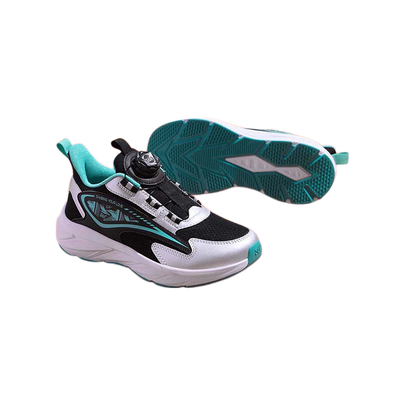 361° Kids Running Shoes All-Season Boys and Girls 3-14 Years Old Versatile Knob Buckle Lightweight Running Shoes Black Size 41