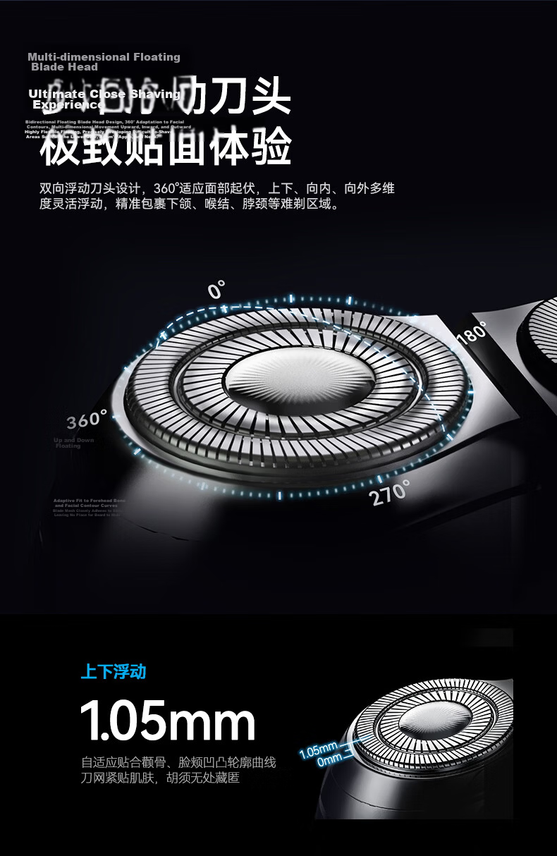 Hongmeng Smart Choice [Teacher's Day Gift] AiYou Intelligent Electric Shaver Star Obsidian Compact Portable Razor Car Fast Charging Gift for Teacher Boyfriend Husband Supports Huawei Smart Life 10