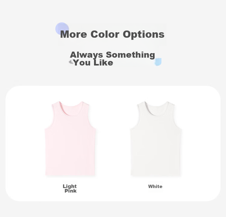 Jiusuiban Children's Vest Girls' Class A Antibacterial Wide Shoulder Base Shirt Top for Older Kids Student Wide Shoulder School Uniform Versatile Underwear 12