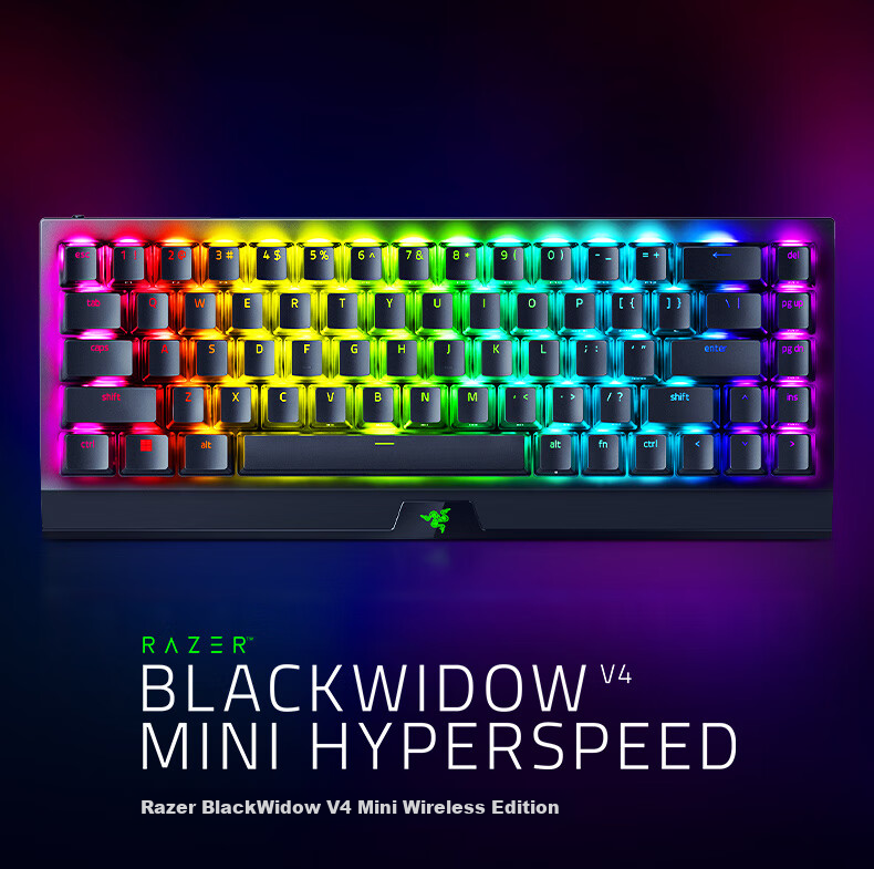 Razer BlackWidow V4 75% Hot-Swappable Keyboard GASKET Structure Customizable Keyboard RGB Backlight E-Sports Gaming Mechanical Keyboard Black 1