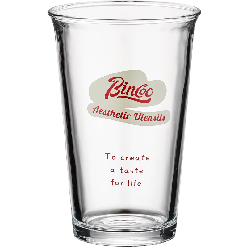 Bincoo Glass Coffee Cup Simple Wide Mouth Cold Brew Iced Americano Latte Beer Transparent Water Tea Cup