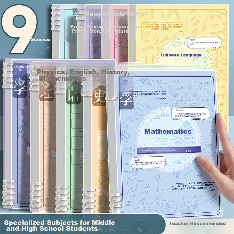 Mingyu A5 Refillable Notebook High-Value Detachable Coil Notebook for Primary and Secondary School Students English Error Correction Notebook College Classroom Essential Back-to-School Season Gradient 1