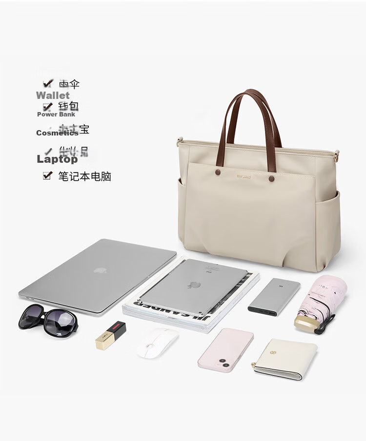 GOLF 14-inch Laptop Bag for Women Handheld Notebook Apple Huawei Shoulder Crossbody Business Briefcase for Travel and Commuting 23