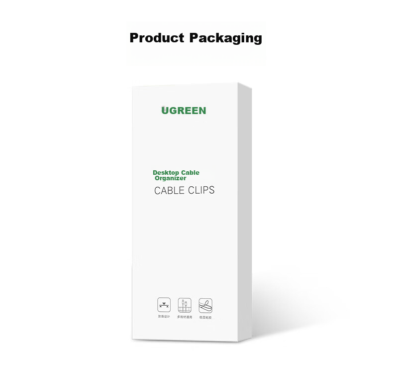 UGREEN Desktop Cable Management Clip, Power Cord Organizer, Cable Wrap, Wire Organizer, Cable Tidy Clip, Cable Tie, 4 Clips White 14