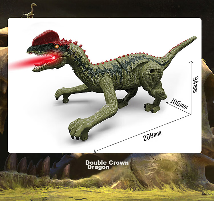 Huashimeng Remote Control Dinosaur Toy, Electric Intelligent Simulated Animal Model, Walks, Makes Sounds, Sprays Mist, Jurassic Velociraptor 10