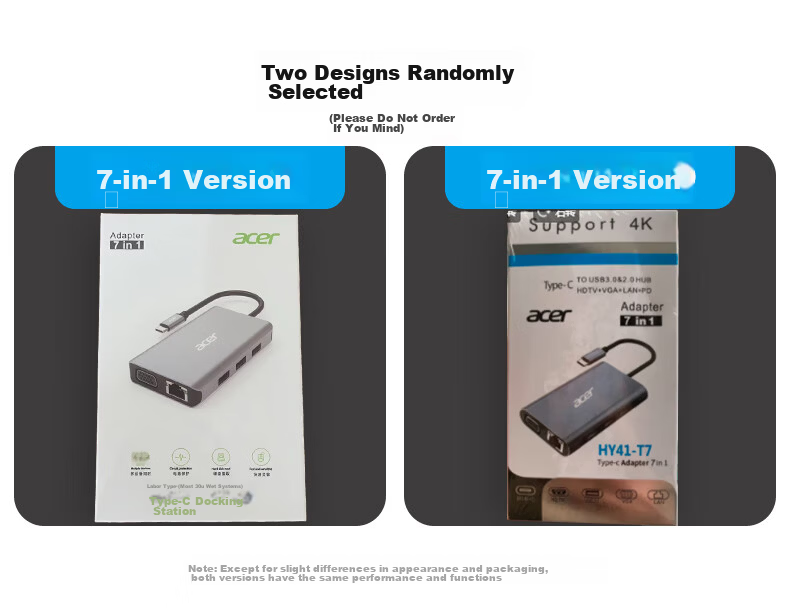 Acer Type-C Expansion Dock Gigabit Ethernet Port Network Cable Adapter USB3.0 Hub Wired Network Card RJ45 Converter HDMI4K60Hz High-Definition PD Charging Expansion Dock 15