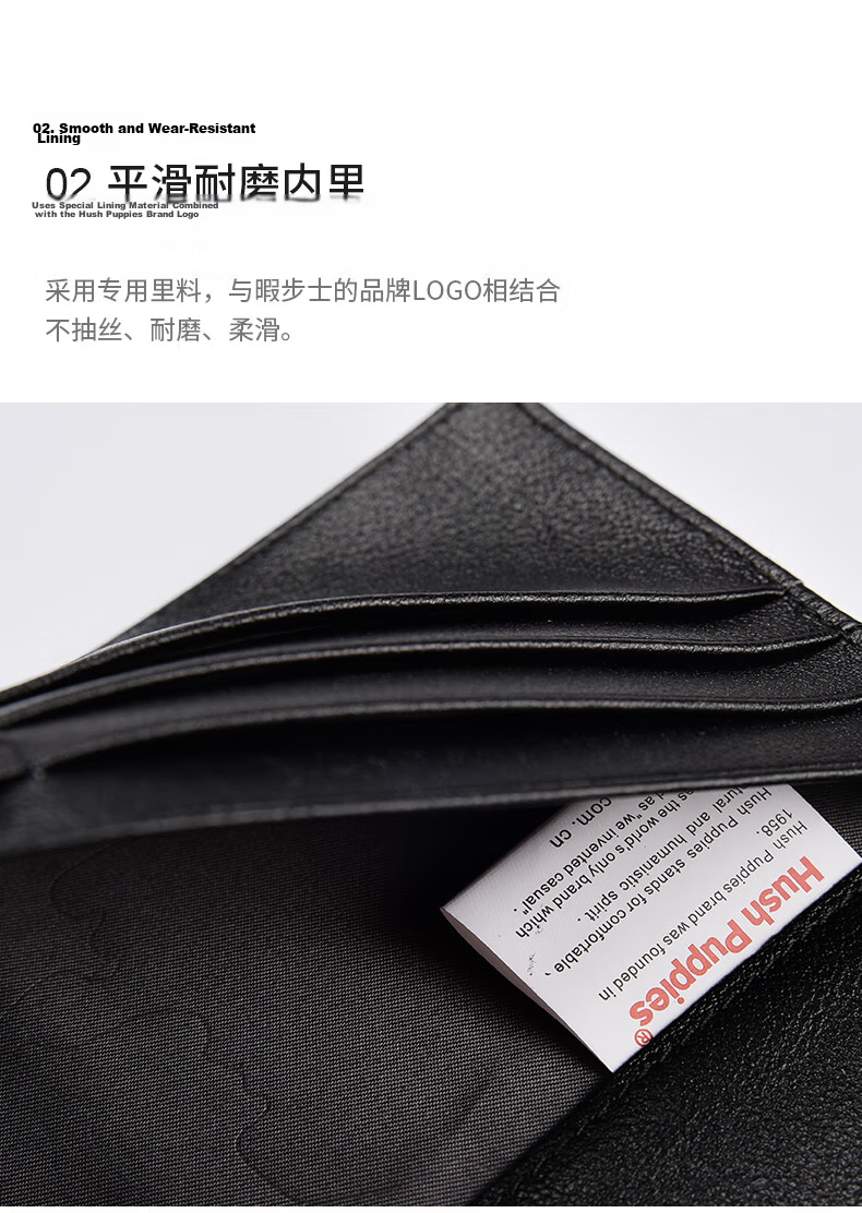 Hush Puppies Men's Genuine Leather Casual Long Wallet Multi-Card Holder Birthday Gift Practical Wallet for Boyfriend 14