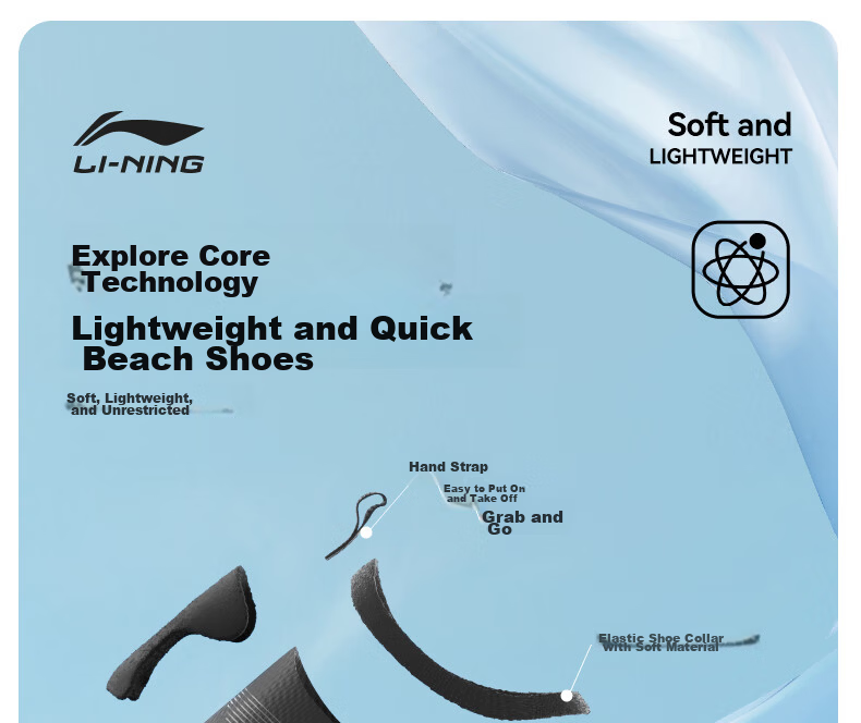 LI-NING Snorkeling Shoes Diving Beach Shoes Water Park Non-Slip Swimming Shoes 9213 Gray Blue (Size 37-38) 10