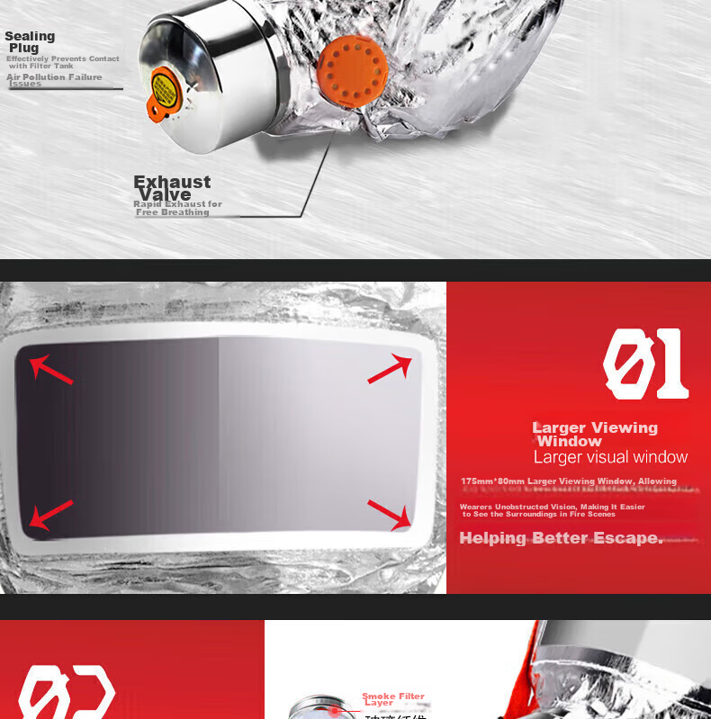 Xingan Firefighting Gas Mask Respirator Filter Type Fire Escape Smoke Protection Mask TZL30 8