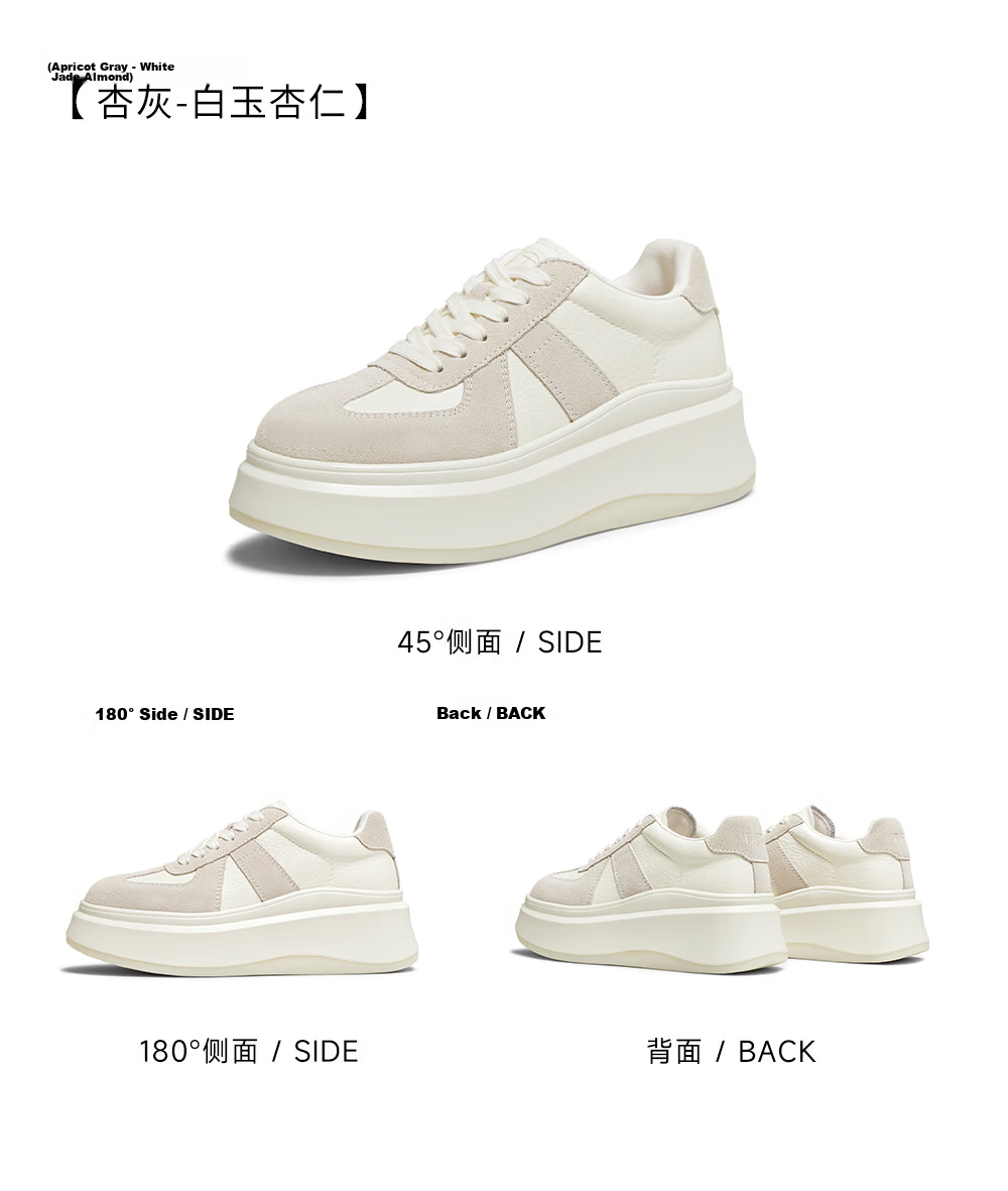 TATA TATA Sun Leyan Same Style White Whale Thick Sole Casual Sneakers Women Fleece Lined White AM6 Size 37 27