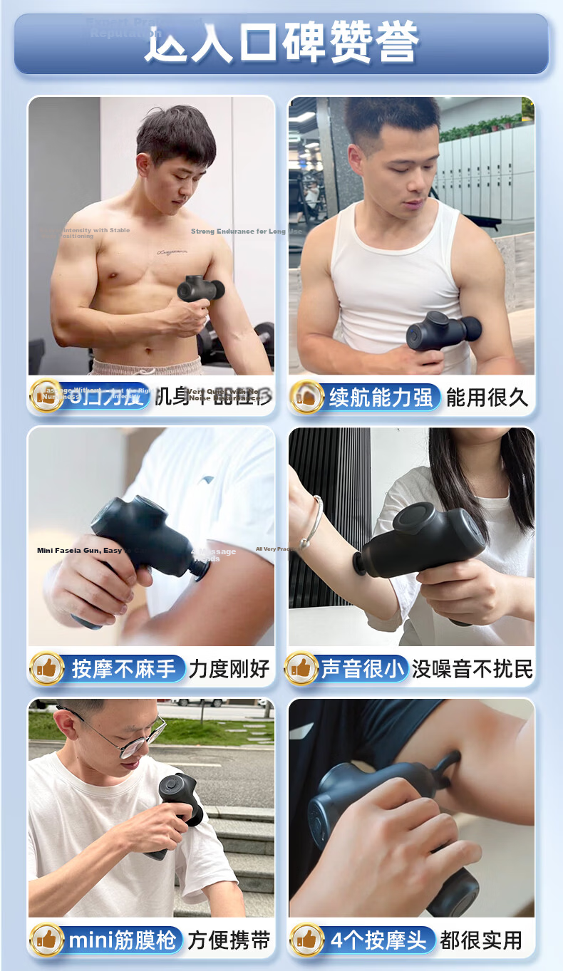 Li-Ning Massage Gun, Shoulder Neck Back Massager, Fascia Gun, Professional Mini Portable Fitness Muscle Relaxation Device, Father's Day Mother's Day Spring Festival Valentine's Day Gift for Men And Wome 1