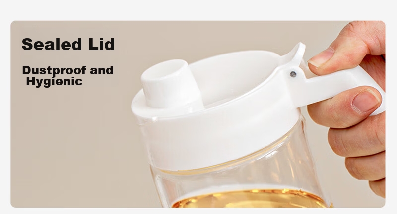 JD Original Oil Bottle, High Borosilicate Glass Condiment Jar Oil Bottle Kitchen Household Use 304 Stainless Steel 500ml 2