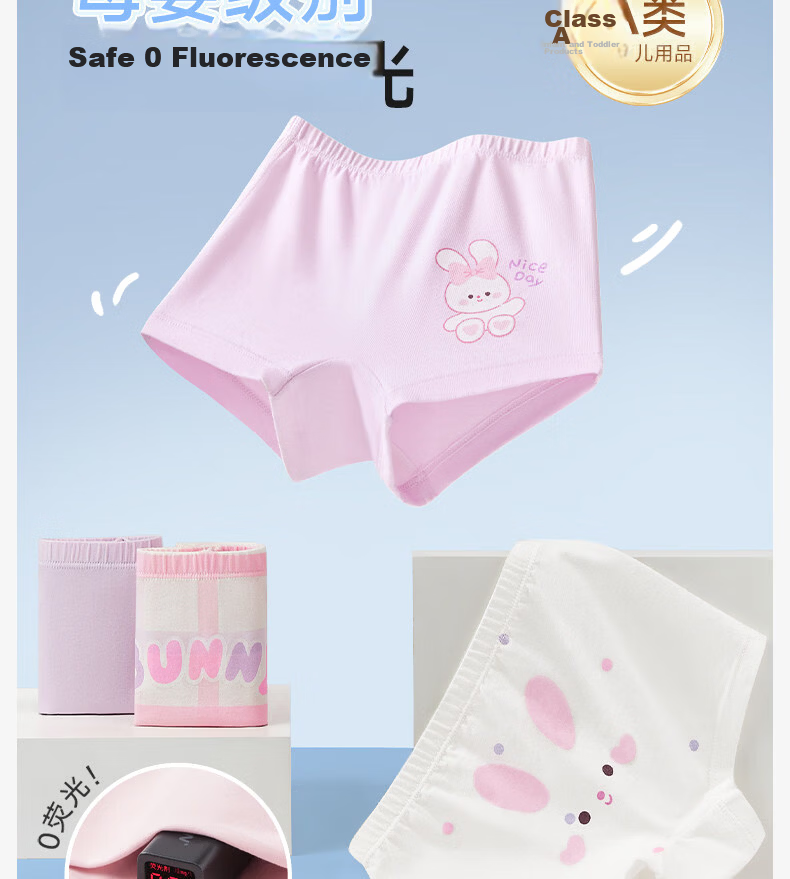 Nido Bear Girls' Cotton Boxer Briefs Children's Four-Point Underwear Toddler Girls Soft Breathable Shorts 18