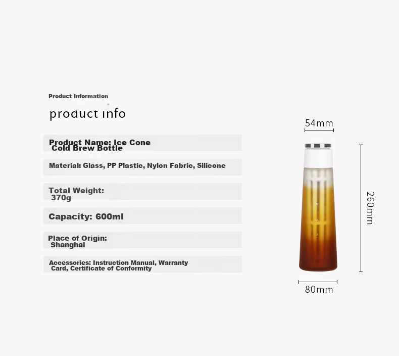Timemore Ice Drip Cold Brew Coffee Maker Cold Brew Coffee Pot Fruit Tea Cold Brew Bottle Cold Brew Cup 600ML 12