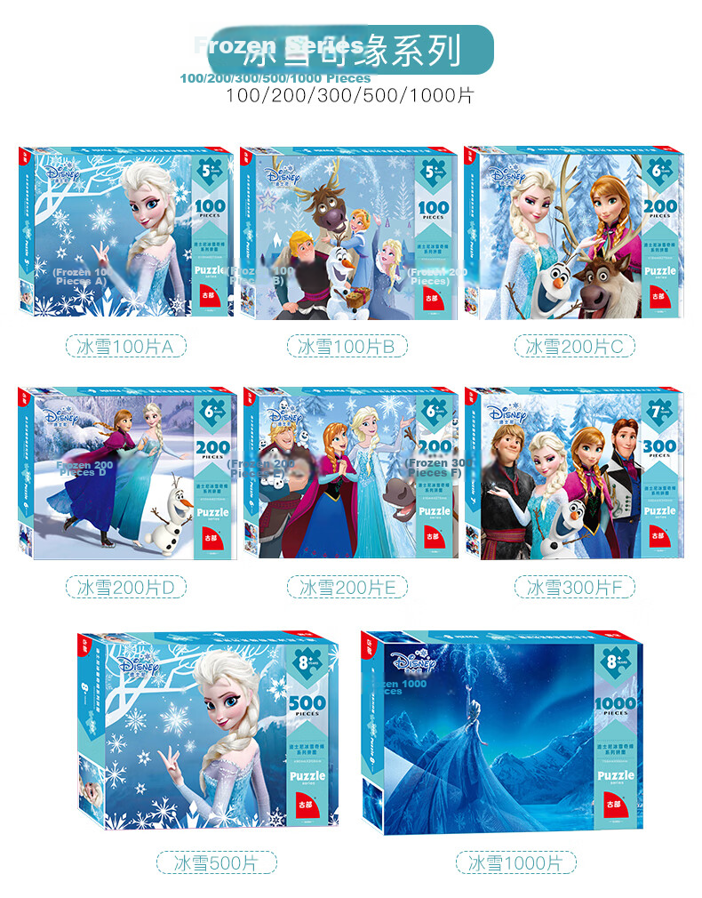 Disney 200-Piece Kids Puzzle Toy Frozen Princess Home Decor Boxed Puzzle Birthday Gift 7