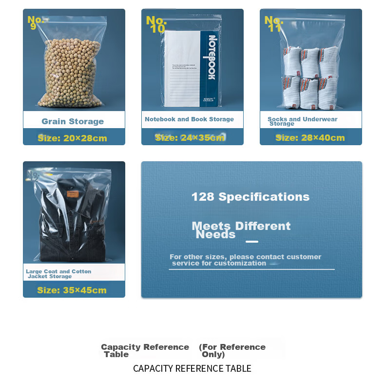SHUANG YU Food Self-Sealing Bags, No. 6 Transparent Storage Sealing Bags, Dust-Proof Packaging Bags, Sealing Bags, 100 Pieces 4