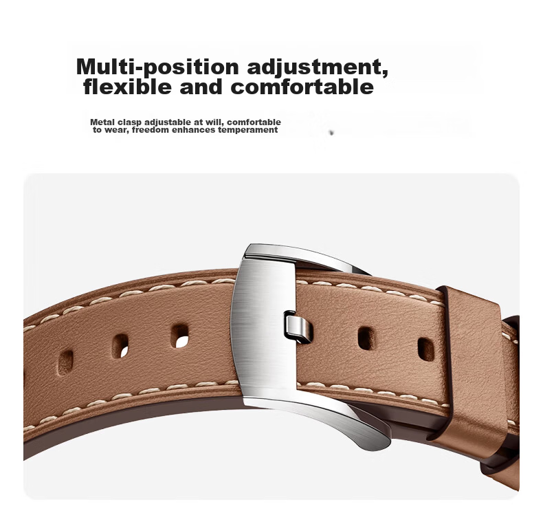 CangHua Genuine Leather Watch Strap for Huawei Watch5, Watch4Pro/4/3Pro, GT7/GT7Pro/GT6Pro/GT6/GT5/GT4/GT3/GT2 Men's Wristband 4