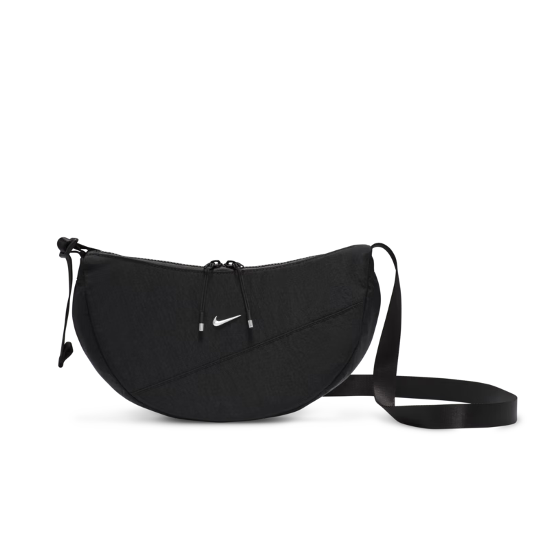 NIKE Unisex Crossbody Bag NK AURA CRESCENT Casual Bag HQ4370-010 Black One Size