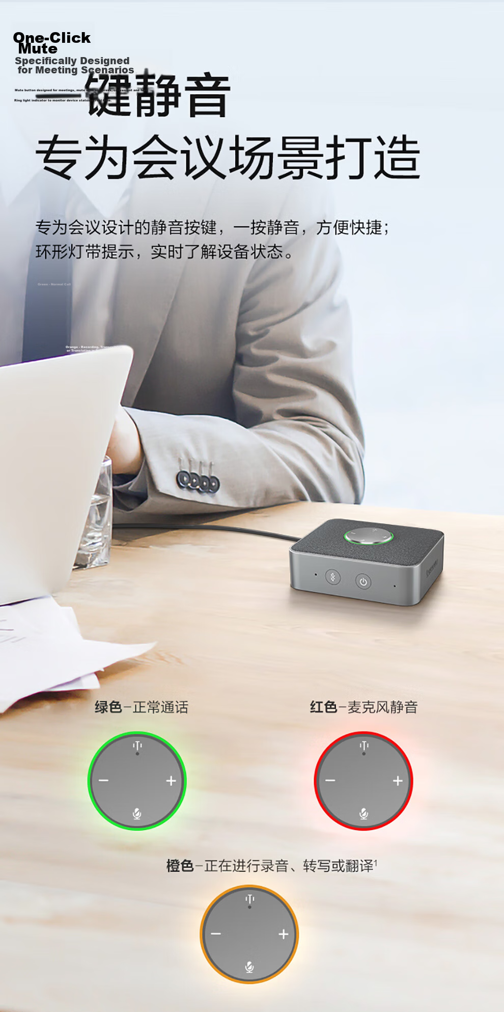 Lenovo ThinkPlus 2K Ultra HD USB Plug-and-Play Webcam Kit with Bluetooth Omnidirectional Microphone Speaker Laptop Device Solution 13