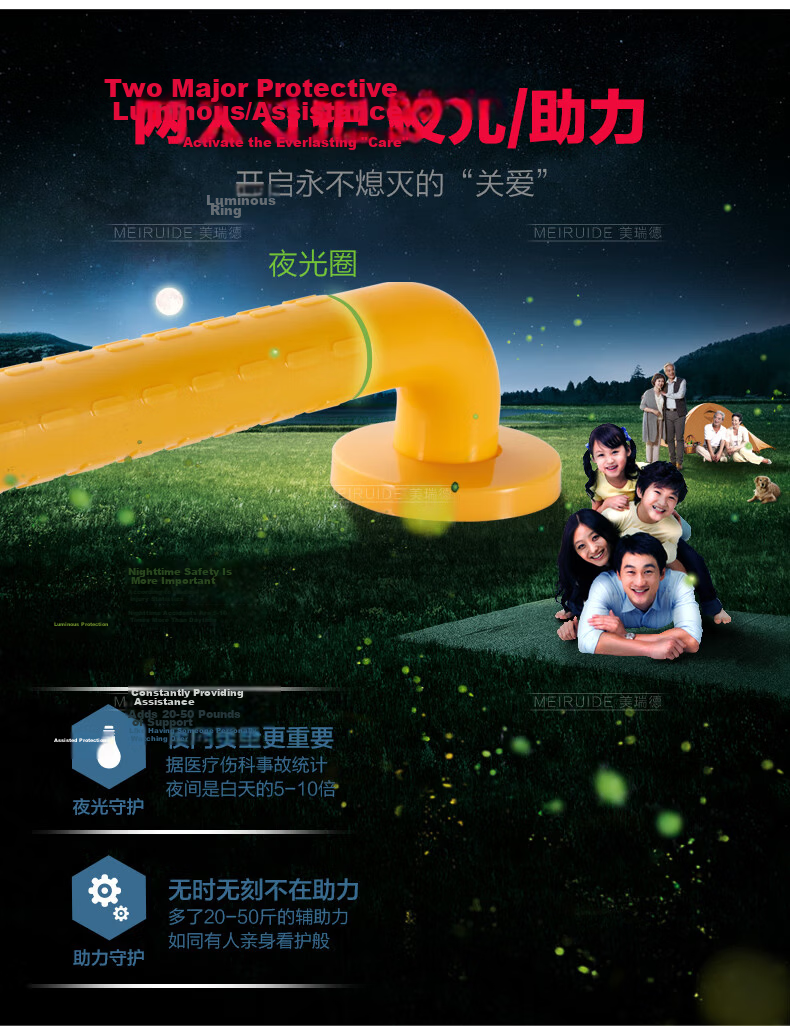 Meiruide Bathroom Handrail, Shower And Toilet Non-Slip Handle, Wall-Mounted, Elderly-Friendly, L-Shaped Handrail, 8213-W64 4