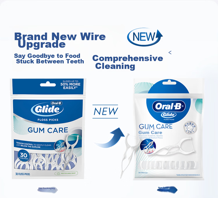 Oral-B Dental Floss Picks Toothpicks Professional Teeth Cleaning Portable Y-Shaped 30pcs/Pack Mixed Packaging 8