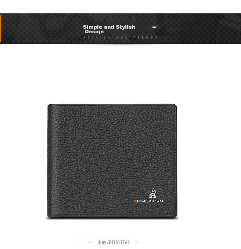 MEXICAN Genuine Top-Grain Leather Short Wallet for Men, High-Quality Gift Box Birthday Present for Boyfriend Or Father 12