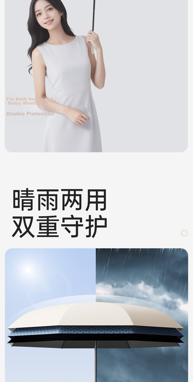 ZUODU Sun Umbrella, UV Protection for Women, Dual-Use for Sun And Rain, Five-Fold, Lightweight, Portable, Pocket Capsule, Sunshade Bag Umbrella 15