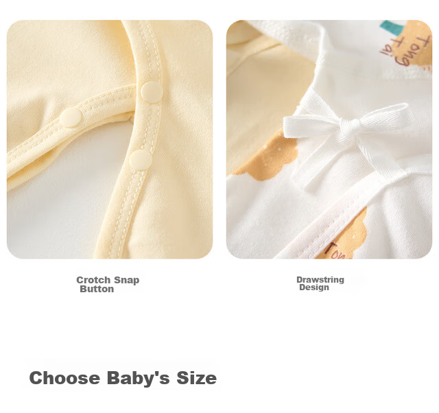 Tongtai Baby Romper Spring and Autumn Pure Cotton Newborn Butterfly Jumpsuit Crawling Suit Monk Style Yellow 59cm 14