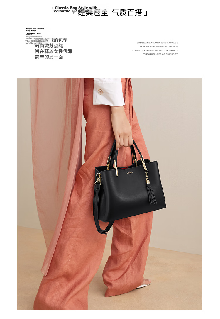 Kouyi Women's Leather Handbag High-Grade Single Shoulder Bag Large Capacity Birthday Gift for Girlfriend Wife 4