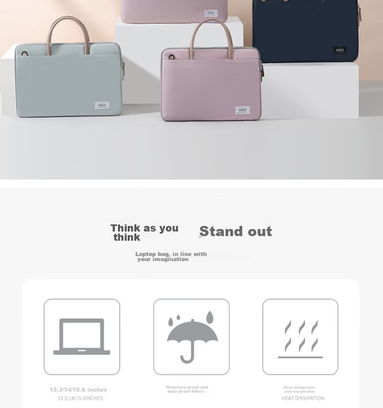 GOLF Laptop Bag for Women, 15.6-Inch Handheld Apple Notebook, Huawei Shoulder Crossbody Bag, Business Briefcase for Commuting 5