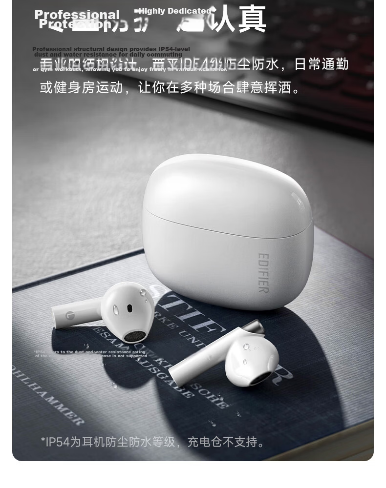 EDIFIER Zero Buds True Wireless Bluetooth Earphones, Music Headphones, Semi In-Ear Headphones, Compatible with Apple, Huawei, Xiaomi, OPPO Phones, Elegant Pink 17