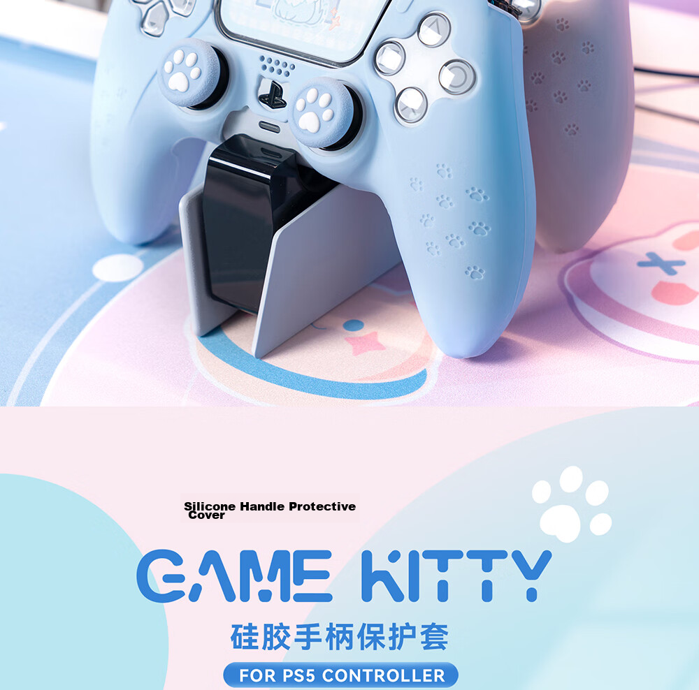 Jixiang PS5 Controller Protective Case, Pink Sweet Heart Skeleton Controller Silicone Cover, Full Protection Anti-Slip Sweat-Absorbing Soft Shell, Cute Cartoon Protective Controller Gaming Accessory 2