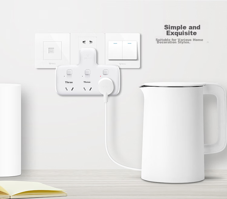 BULL Power Strip Extension Socket 1-to-3 Multi Outlet Adapter Converter Power Board for Bedroom and Kitchen, Three-Way Control Socket GN-96033 10