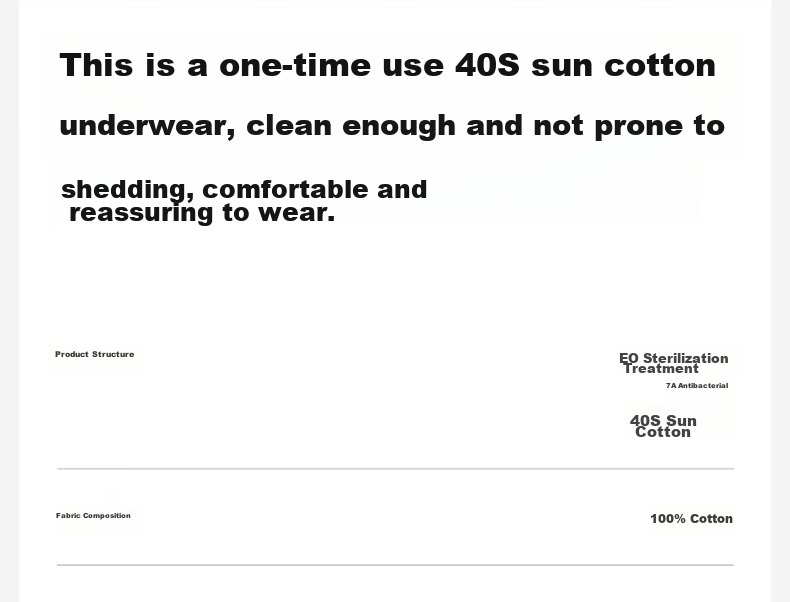 Bananain 365S Men's Disposable Underwear, EO Sterilized, 100% Pure Cotton, 7A Antibacterial, for Business Trips, Travel, Daily Wear, Boxer Briefs, 7 Pieces 2