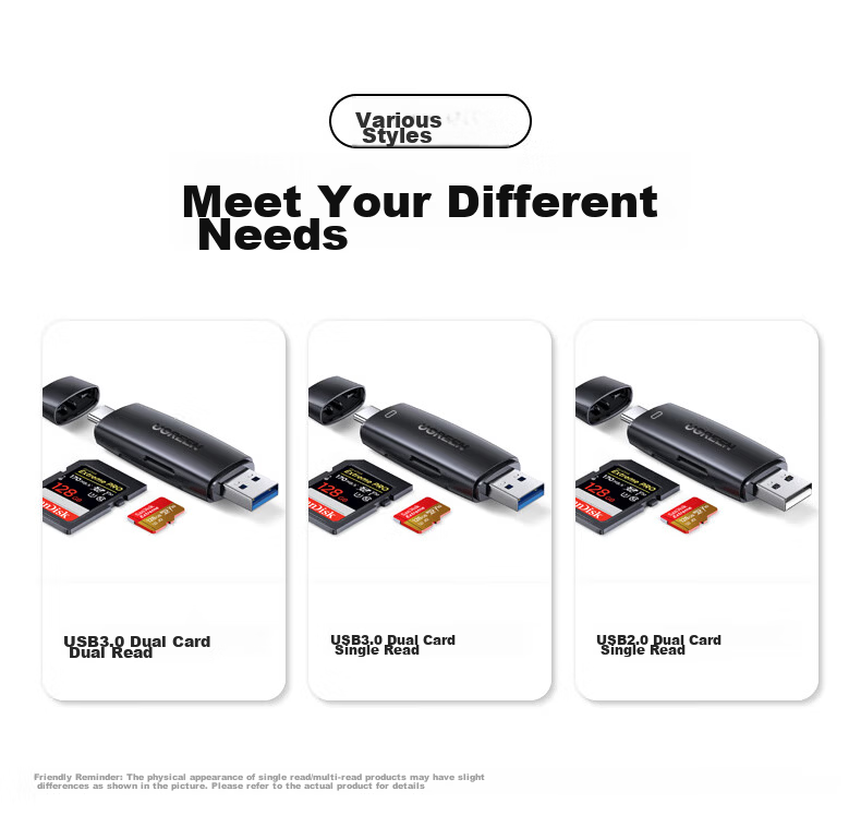 UGREEN USB/Type-C High-Speed Card Reader SD/TF Multi-Function Compatible with Computers/Tablets/Smartphones/iPhone 17/16 Supports Camera CCD Surveillance Memory Cards 15