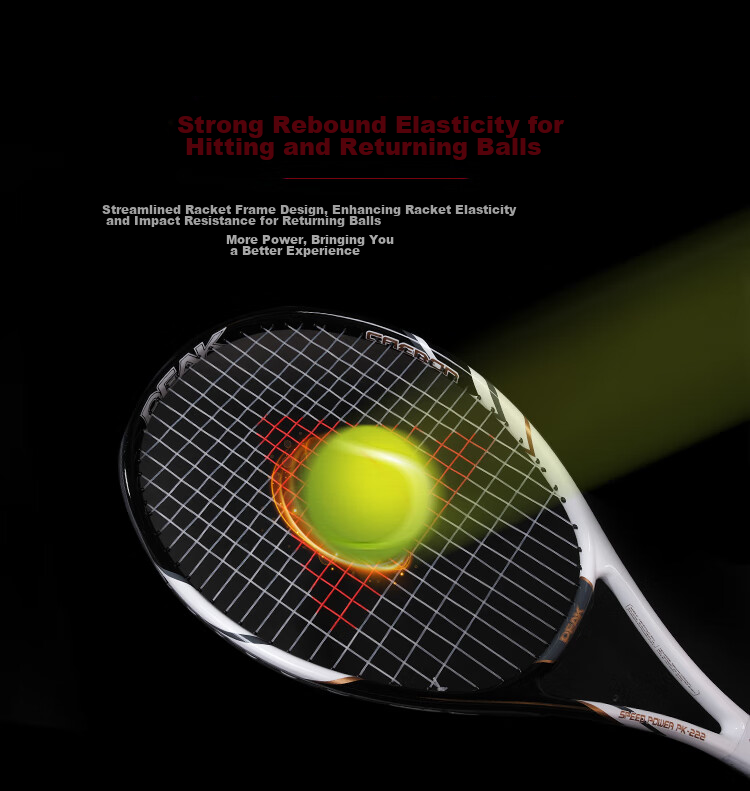 Peak Professional Carbon-Aluminum Tennis Racket Unisex Single Self-Practice Rebound Training Set White Blue 5